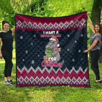 I Want A Hippopotamus Christmas Design Quilt Xmas Holiday Patterns - Wonder Print Shop