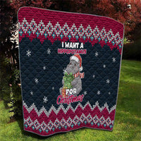 I Want A Hippopotamus Christmas Design Quilt Xmas Holiday Patterns - Wonder Print Shop