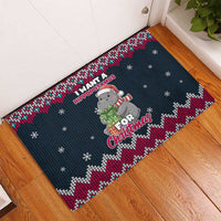 I Want A Hippopotamus Christmas Design Rubber Doormat Xmas Holiday Patterns - Wonder Print Shop