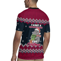 I Want A Hippopotamus Christmas Design Rugby Jersey Xmas Holiday Patterns - Wonder Print Shop