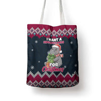 I Want A Hippopotamus Christmas Design Tote Bag Xmas Holiday Patterns - Wonder Print Shop