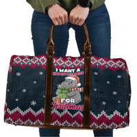 I Want A Hippopotamus Christmas Design Travel Bag Xmas Holiday Patterns - Wonder Print Shop