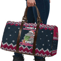 I Want A Hippopotamus Christmas Design Travel Bag Xmas Holiday Patterns - Wonder Print Shop