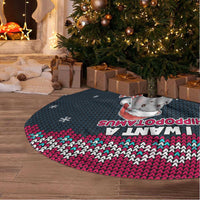 I Want A Hippopotamus Christmas Design Tree Skirt Xmas Holiday Patterns - Wonder Print Shop
