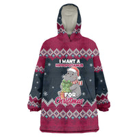 I Want A Hippopotamus Christmas Design Wearable Blanket Hoodie Xmas Holiday Patterns - Wonder Print Shop