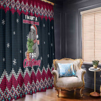 I Want A Hippopotamus Christmas Design Window Curtain Xmas Holiday Patterns - Wonder Print Shop