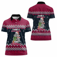 I Want A Hippopotamus Christmas Design Women Polo Shirt Xmas Holiday Patterns - Wonder Print Shop