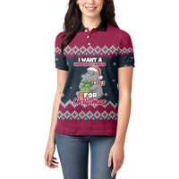 I Want A Hippopotamus Christmas Design Women Polo Shirt Xmas Holiday Patterns - Wonder Print Shop
