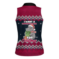 I Want A Hippopotamus Christmas Design Women Sleeveless Polo Shirt Xmas Holiday Patterns - Wonder Print Shop