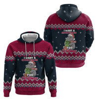 I Want A Hippopotamus Christmas Design Zip Hoodie Xmas Holiday Patterns - Wonder Print Shop