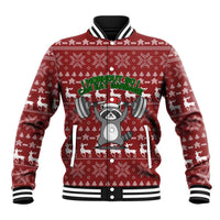 I Workout So I Can Eat Garbage Christmas Design Baseball Jacket Xmas Holiday Patterns - Wonder Print Shop