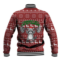 I Workout So I Can Eat Garbage Christmas Design Baseball Jacket Xmas Holiday Patterns - Wonder Print Shop