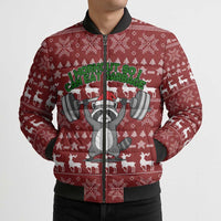 I Workout So I Can Eat Garbage Christmas Design Bomber Puffer Jacket Xmas Holiday Patterns - Wonder Print Shop