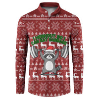 I Workout So I Can Eat Garbage Christmas Design Button Sweatshirt Xmas Holiday Patterns - Wonder Print Shop