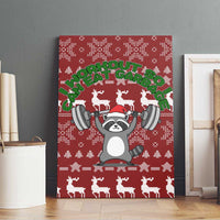 I Workout So I Can Eat Garbage Christmas Design Canvas Wall Art Xmas Holiday Patterns - Wonder Print Shop