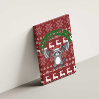 I Workout So I Can Eat Garbage Christmas Design Canvas Wall Art Xmas Holiday Patterns - Wonder Print Shop