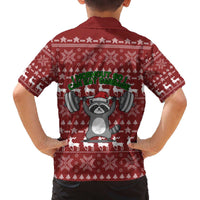 I Workout So I Can Eat Garbage Christmas Design Family Matching Off The Shoulder Long Sleeve Dress and Hawaiian Shirt Xmas Holiday Patterns - Wonder Print Shop