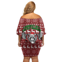 I Workout So I Can Eat Garbage Christmas Design Family Matching Off Shoulder Short Dress and Hawaiian Shirt Xmas Holiday Patterns - Wonder Print Shop