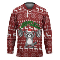 I Workout So I Can Eat Garbage Christmas Design Hockey Jersey Xmas Holiday Patterns - Wonder Print Shop