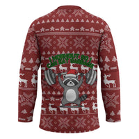 I Workout So I Can Eat Garbage Christmas Design Hockey Jersey Xmas Holiday Patterns - Wonder Print Shop