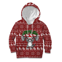 I Workout So I Can Eat Garbage Christmas Design Kid Hoodie Xmas Holiday Patterns - Wonder Print Shop