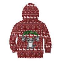 I Workout So I Can Eat Garbage Christmas Design Kid Hoodie Xmas Holiday Patterns - Wonder Print Shop