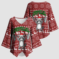 I Workout So I Can Eat Garbage Christmas Design Kimono Sleeve Blouse Xmas Holiday Patterns - Wonder Print Shop