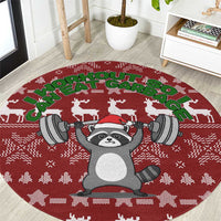 I Workout So I Can Eat Garbage Christmas Design Round Carpet Xmas Holiday Patterns - Wonder Print Shop