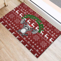 I Workout So I Can Eat Garbage Christmas Design Rubber Doormat Xmas Holiday Patterns - Wonder Print Shop