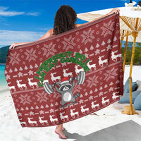 I Workout So I Can Eat Garbage Christmas Design Sarong Xmas Holiday Patterns - Wonder Print Shop