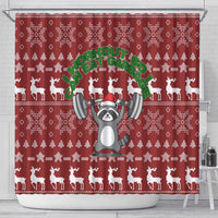 I Workout So I Can Eat Garbage Christmas Design Shower Curtain Xmas Holiday Patterns - Wonder Print Shop