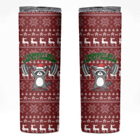 I Workout So I Can Eat Garbage Christmas Design Skinny Tumbler Xmas Holiday Patterns - Wonder Print Shop