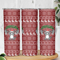 I Workout So I Can Eat Garbage Christmas Design Skinny Tumbler Xmas Holiday Patterns - Wonder Print Shop