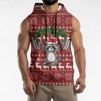I Workout So I Can Eat Garbage Christmas Design Sleeveless Hoodie Xmas Holiday Patterns - Wonder Print Shop