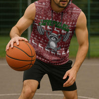 I Workout So I Can Eat Garbage Christmas Design Sleeveless Hoodie Xmas Holiday Patterns - Wonder Print Shop