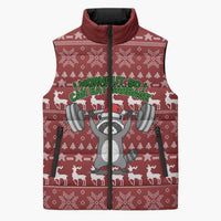 I Workout So I Can Eat Garbage Christmas Design Sleeveless Puffer Jacket Xmas Holiday Patterns - Wonder Print Shop