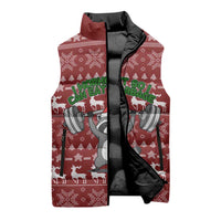 I Workout So I Can Eat Garbage Christmas Design Sleeveless Puffer Jacket Xmas Holiday Patterns - Wonder Print Shop