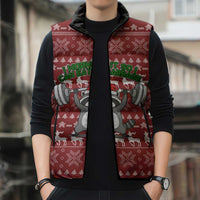 I Workout So I Can Eat Garbage Christmas Design Sleeveless Puffer Jacket Xmas Holiday Patterns - Wonder Print Shop
