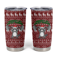 I Workout So I Can Eat Garbage Christmas Design Tumbler Cup Xmas Holiday Patterns - Wonder Print Shop