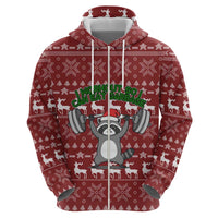 I Workout So I Can Eat Garbage Christmas Design Zip Hoodie Xmas Holiday Patterns - Wonder Print Shop