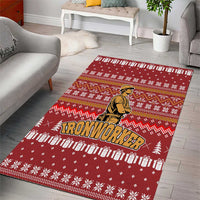 Christmas Ironworker American Flag Area Rug Xmas Holiday Patterns - Wonder Print Shop