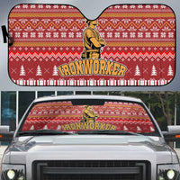 Christmas Ironworker American Flag Auto Sun Shade Xmas Holiday Patterns - Wonder Print Shop