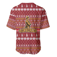 Christmas Ironworker American Flag Baseball Jersey Xmas Holiday Patterns - Wonder Print Shop
