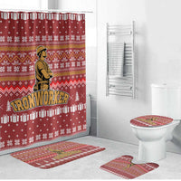 Christmas Ironworker American Flag Bathroom Set Xmas Holiday Patterns - Wonder Print Shop