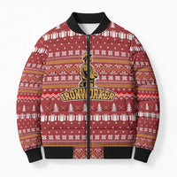 Christmas Ironworker American Flag Bomber Puffer Jacket Xmas Holiday Patterns - Wonder Print Shop