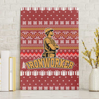 Christmas Ironworker American Flag Canvas Wall Art Xmas Holiday Patterns - Wonder Print Shop