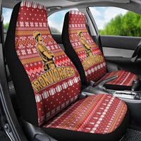 Christmas Ironworker American Flag Car Seat Cover Xmas Holiday Patterns - Wonder Print Shop