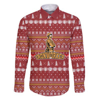 Christmas Ironworker American Flag Family Matching Long Sleeve Bodycon Dress and Hawaiian Shirt Xmas Holiday Patterns - Wonder Print Shop