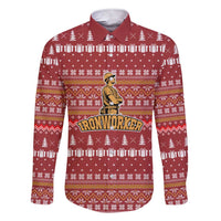 Christmas Ironworker American Flag Family Matching Short Sleeve Bodycon Dress and Hawaiian Shirt Xmas Holiday Patterns - Wonder Print Shop