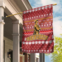 Christmas Ironworker American Flag Garden Flag Xmas Holiday Patterns - Wonder Print Shop